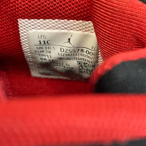 Jordan jump man MVP Kids Black and Red High-Top Sneakers boys sz 11c - Picture 6 of 9